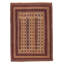 Tapis rouge foncé noué à la main de conception unique 5 pi 11 po x 8 pi 5 po Joban