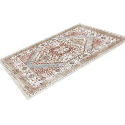Large Area Rug 9 x 12 ft Anti-Skid Tear-Resistant Floor Mat Vintage Brown Red