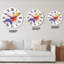 Horloge murale biologique avec formes tropicales rétro et feuilles tropicales II-1389566476