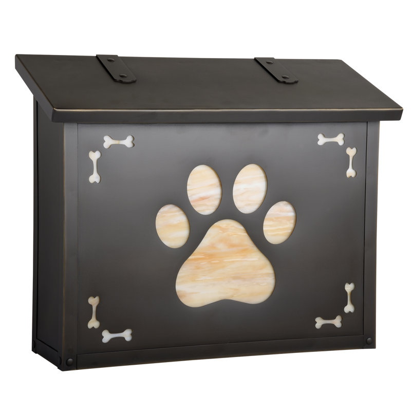 Boîte aux lettres murale Dog Paw, Miel, Noir texturé