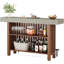 Bar Table - Iron - 2 Pieces - Bar Table - Black - Multi-Tier Storage-133605558