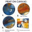 «Evening Glow», abstrait orange et bleu royal - peinture abstraite, art mural-2068110776-2068110780