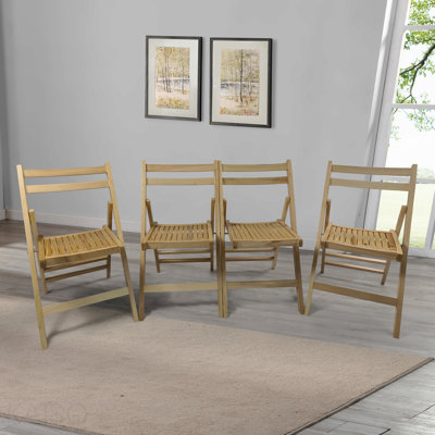 Chaise pliante en bois à lattes Furniture, ensemble de 4, chaise pliante, style pliable