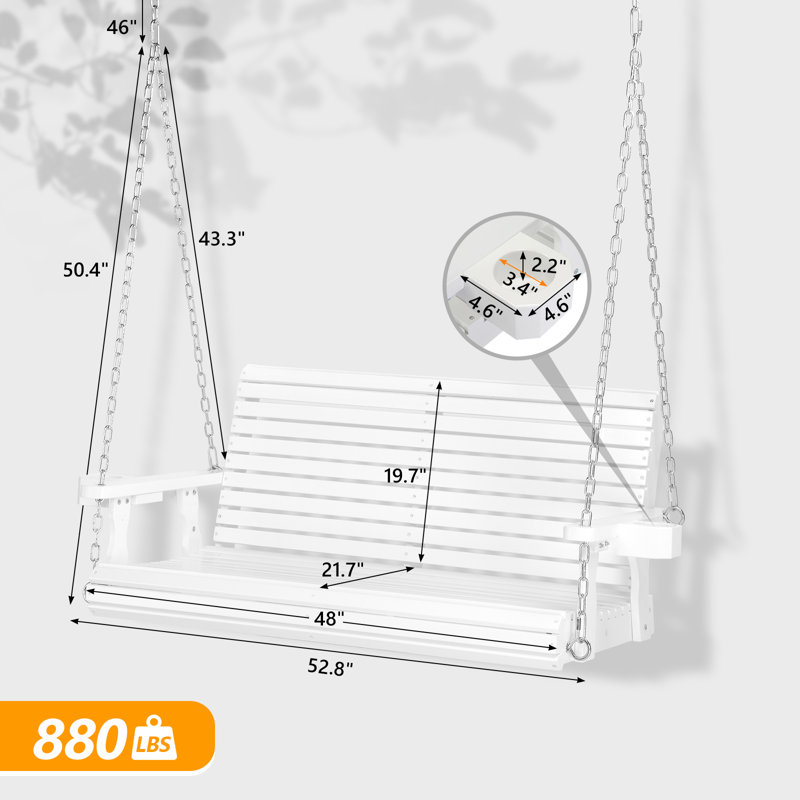 Argiri Veranda Swing with Stand for 2 People, Blanc
