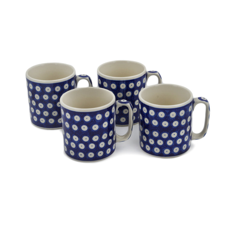Handmade Stoneware Coffee Mug, Blue Eyed Peacock, 4