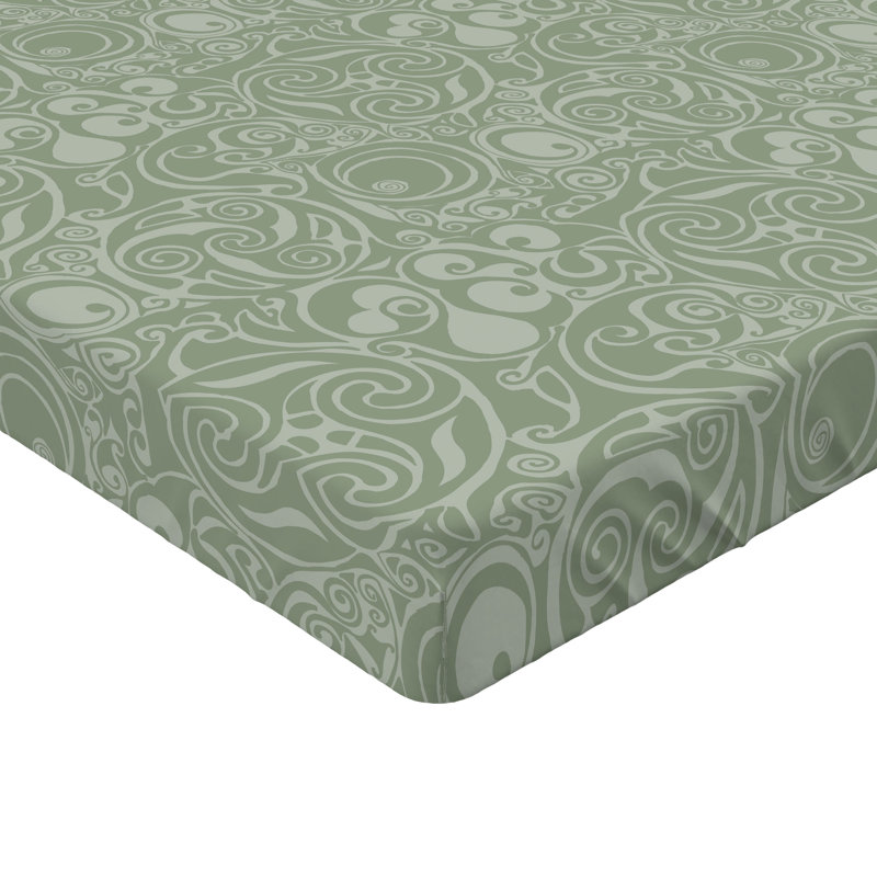 Ensemble de 2 draps-housses Ambesonne, Vert sauge, vert / floral, Drap-housse simple TG