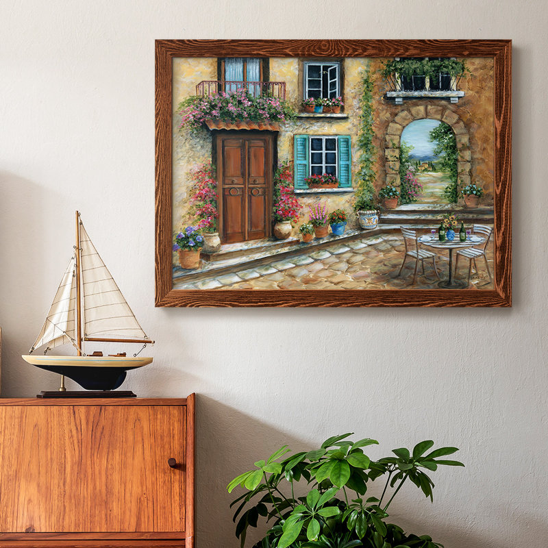Tuscan Courtyard - Reproduction de photo sur toile simple, Érable, H 14 po x l 20 po x P 1,5 po