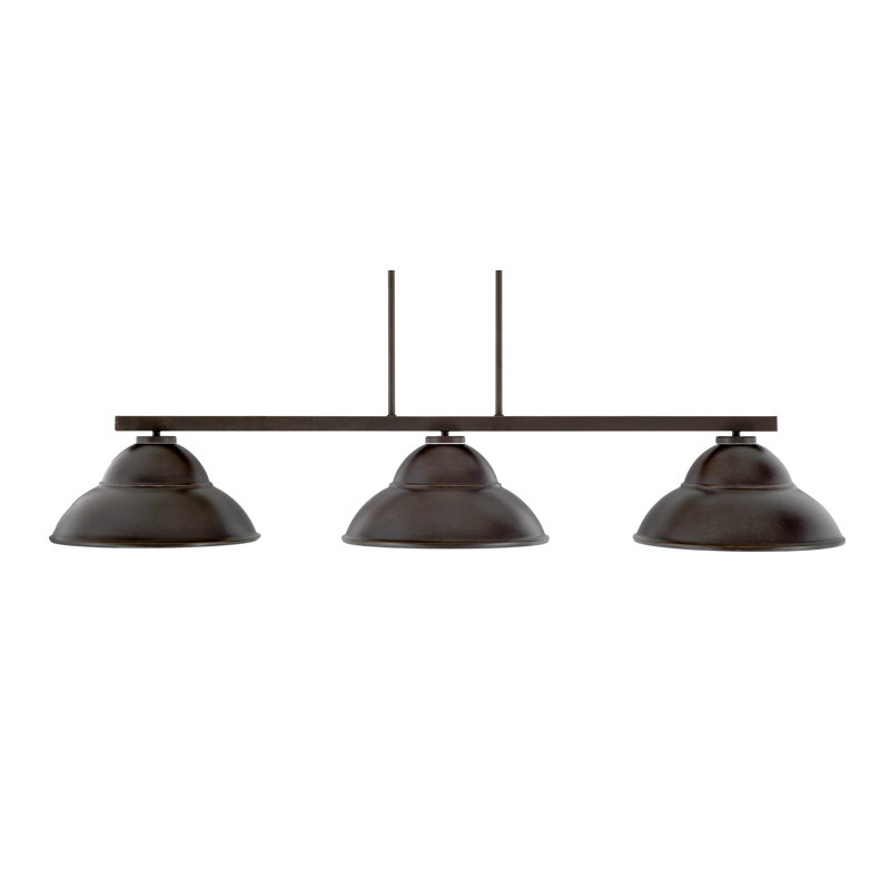 Barre d'éclairage 3 lumières avec abat-jour en métal 13 po Atlas, Granit foncé, Granit foncé, H 7,75 po x l 49,5 po x P 13 po