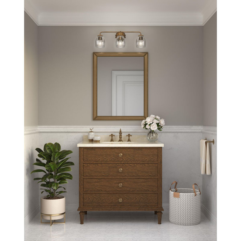 Quillan Dimmable Vanity Light, Gold Ombre, 3