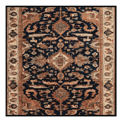 Machine Washable Persian Brown Area Rug