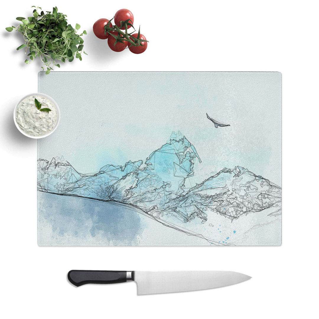 Glass Eagle Flying by Mountain in Nepal in Abstract Chopping Board