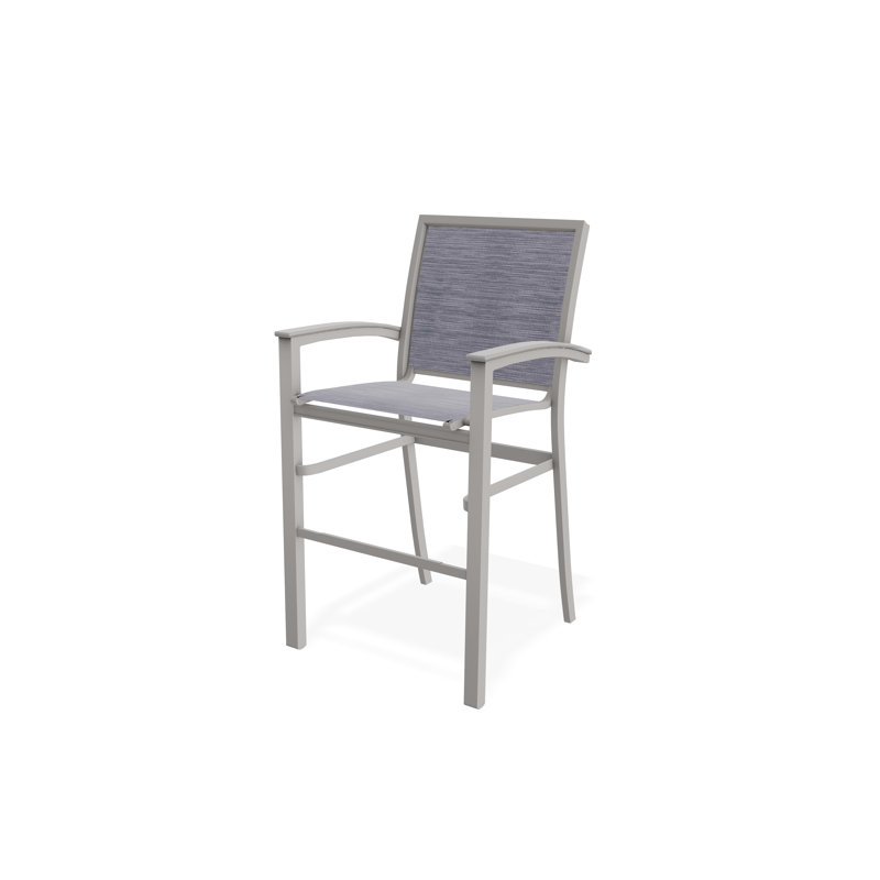 Chaise de café empilable en aluminium Bazza, Gris chaleureux, Brooks