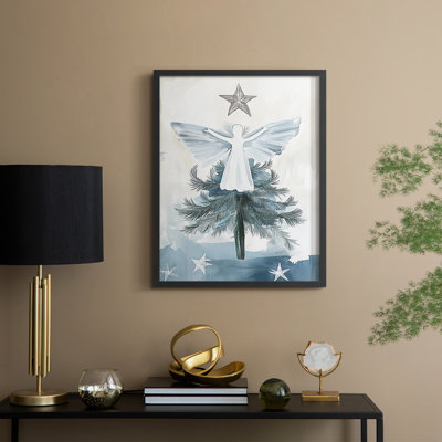 «Christmas Holiday Art CXLII», reproduction d'art encadrée - bois massif