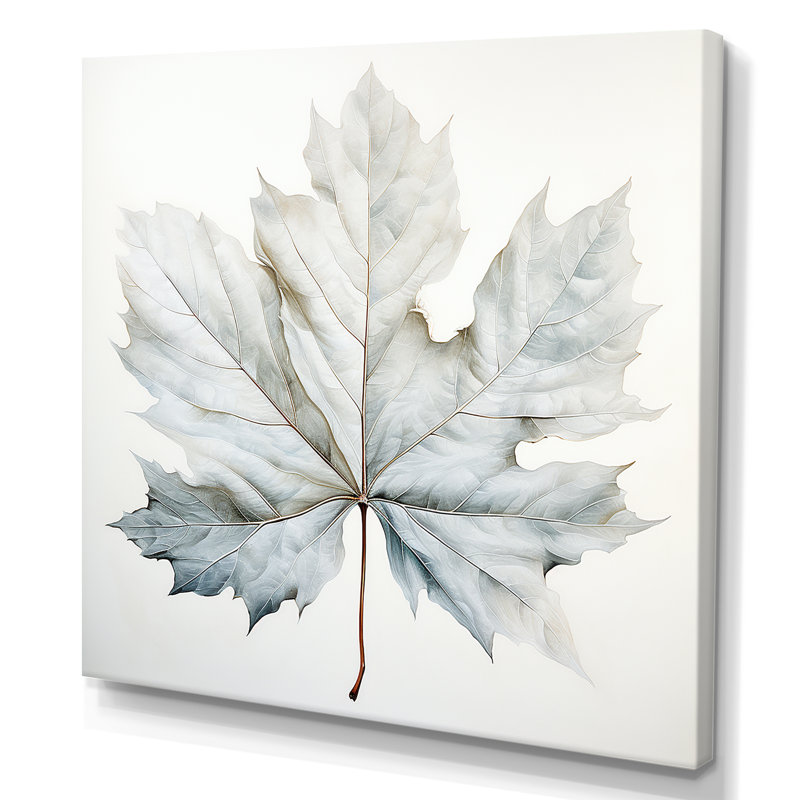 «Silver Sycamore Leaf I - Leaves», reproduction d'art sur toile, Toile tendue, H 16 po x l 16 po x P 1 po