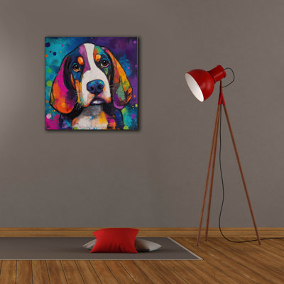  'Woof Basset Hound' by Rich Monet Canvas Wall Art, 26" x 26"