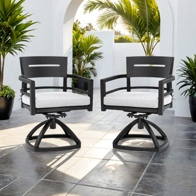 Outdoor Patio Aluminum Swivel Rocker 2PCS With Outdoor-Grade Sunbrella Fabric Cushions