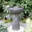 Fontaine d'extérieur 27,5 "à 2 niveaux en polyrésine avec oiseaux, pompe et lumière DEL (KD)