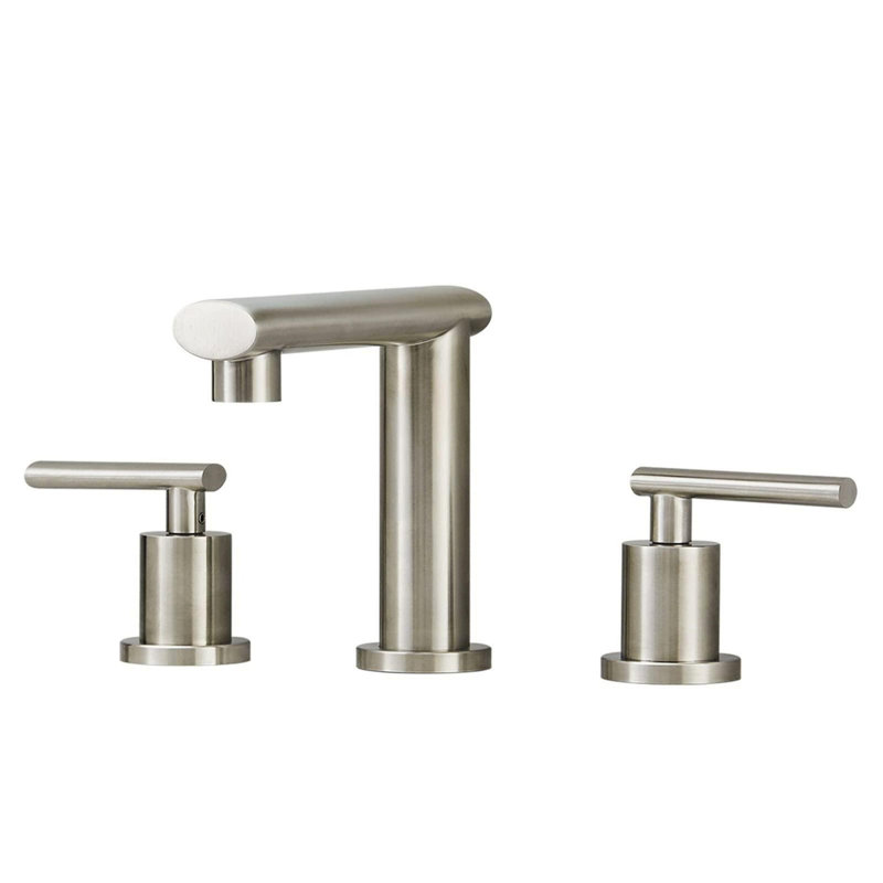 Widespread 2-handle Bathroom Faucet with Drain Assembly, Brushed Nickel