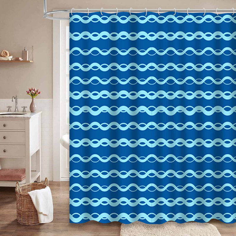 Rideau de douche abstrait abstrait 12 vagues, L 72 po x l 72 po