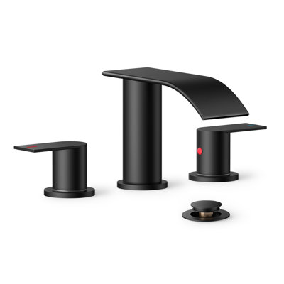 Widespread 2-handle Bathroom Faucet with Drain Assembly