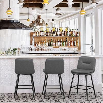 Pelayo Upholstered Leather Bar & Counter Stool