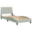 Bed Frame with LED without Mattress Hanko Light Grey 80x200 cm Velvet-1132717423-1132717417