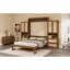 Bois massif avec armoire-lit escamotable avec 2 tablettes de rangement latérales-938636408-938636409