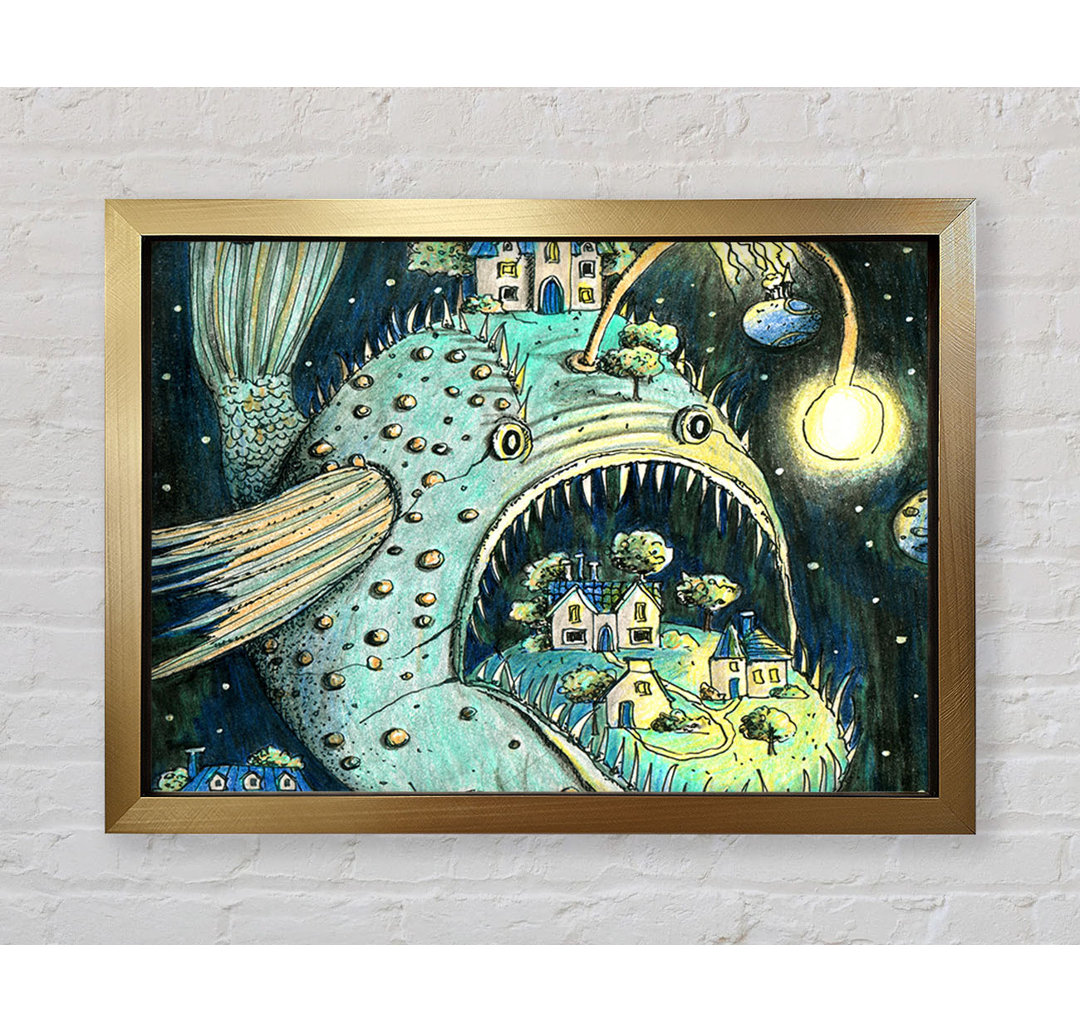 The Angler Fish Town - Einzelner Bilderrahmen Kunstdrucke