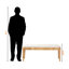 Banc Malina en rotin naturel brun et bois d'acajou, H 19,82 po x l 47,71 po x P 15,52 po