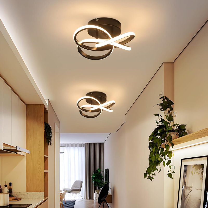 Plastic LED Semi Flush Mount, Black