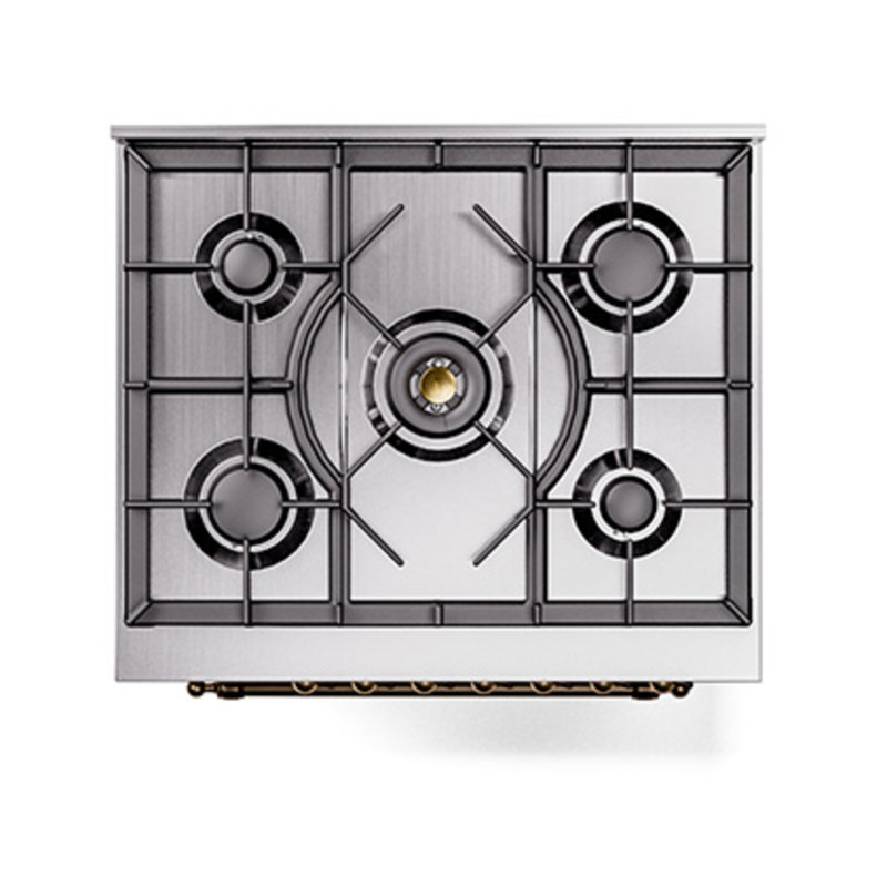 ILVE Nostalgie II Noblesse 30 in Dual Fuel Range, Antique White/Bronze, Natural Gas