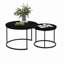 Ensemble de 2 tables basses gigognes, table basse ronde avec cadre en métal pour le salon, la chambre à coucher-2094281249