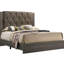 Lit pour grand lit contemporain, gris, tête de lit, structure de chambre en bois d'hévéa gris-1133642428
