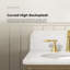 OVE Helena 36 in. Single Sink Bathroom Vanity in Antique Oak with White Engineered Stone Top, Brushed Gold Hardware-137129425