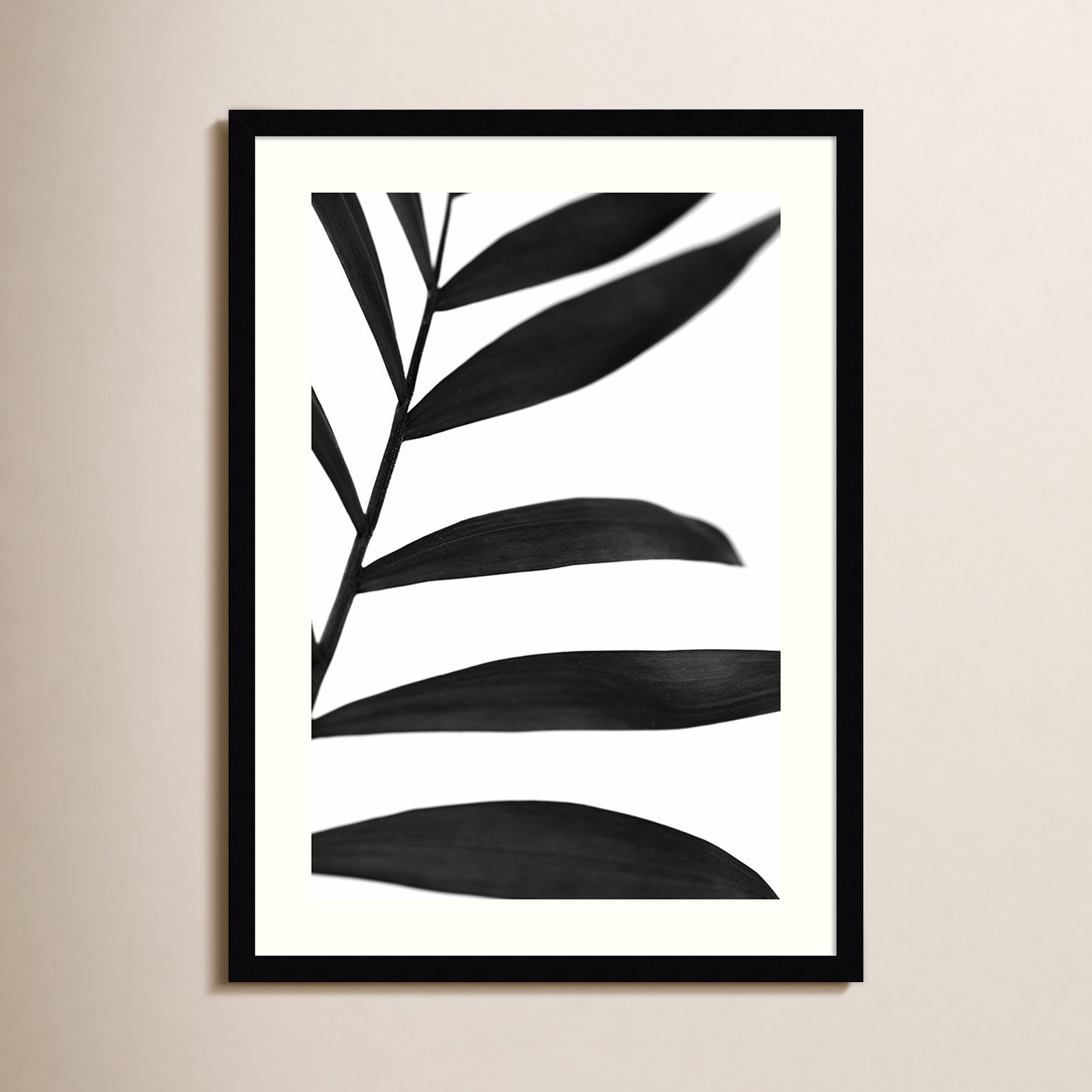 Black Palms V by W. Stramel, Black Framed Paper, 43" H x 31" W