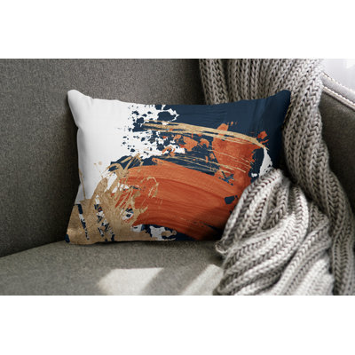 Abstract Indoor/Outdoor Lumbar Throw Pillow