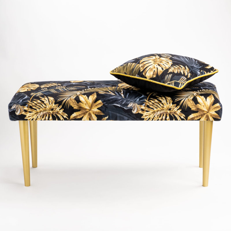 Velvet Upholstered Bench, H40 x W120 x D30cm
