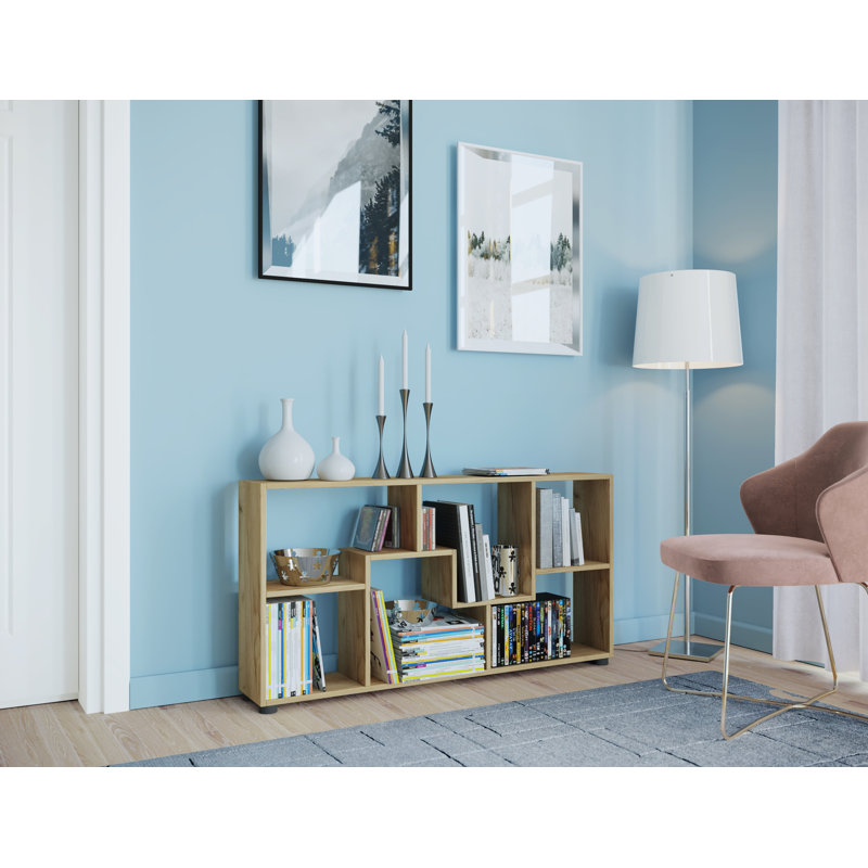 Sayida 62cm H x 117cm W Bookcase, Brown, white and pink