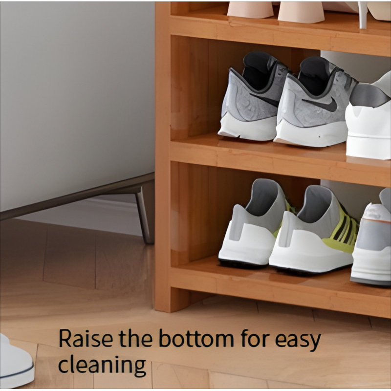 Free Installation Folding Shoe Rack, Home Multi-Layer Bamboo Shoe Cabinet, Doorstep Storage Rack, Rental Artifact, Tan