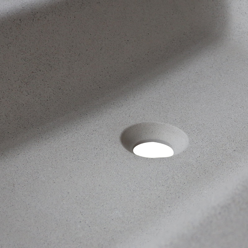 Plateau de meuble-lavabo simple 37 po gris avec lavabo, Blanc