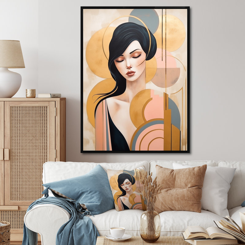 «Art Nouveau Elegant Woman», impression graphique, H 20 po x l 12 po, Cadre photo argenté