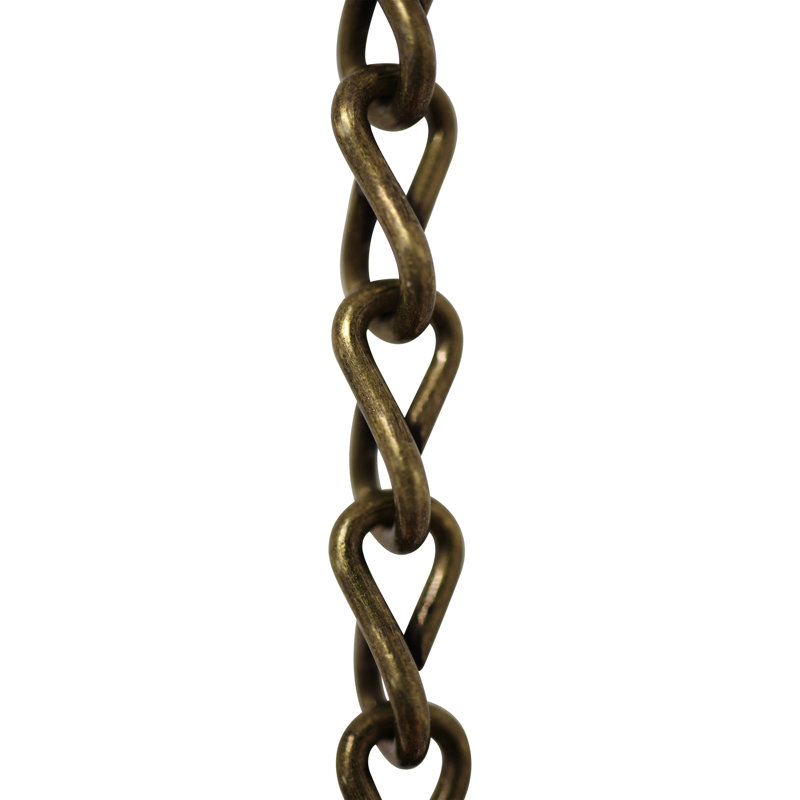 Chaîne décorative à double cric, Laiton antique, H 12 po x l 0,24 po x P 0,06 po