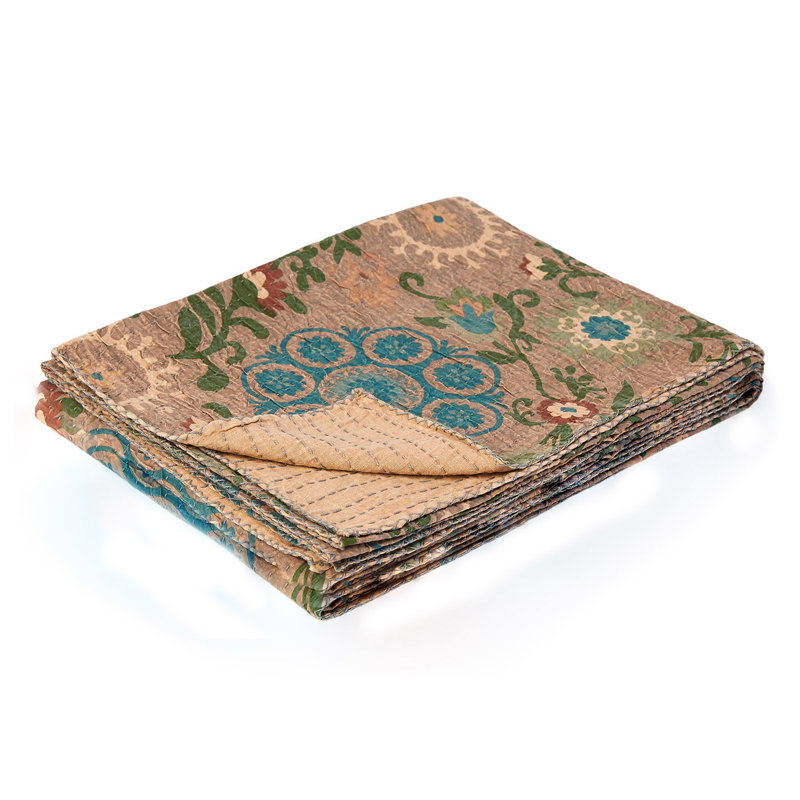 Kantha Knitted Throw Blanket