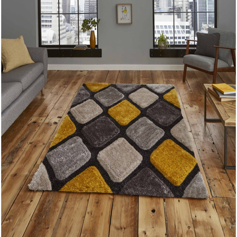 Varda Hand Tufted Yellow/Gray Rug, Rectangle 150cm x 230cm