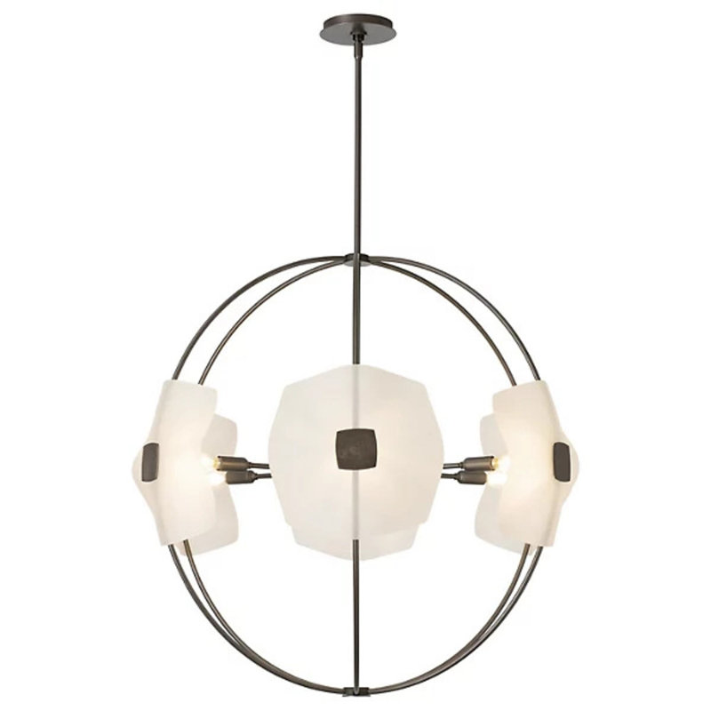 Astra Orb Small Pendant - Sterling, 75" H x 8.5" W x 49.5"D, Dark Smoke