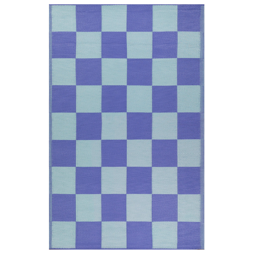 Checkerboard Chequered Flatweave 120cm X 180cm Indoor / Outdoor Area Rug