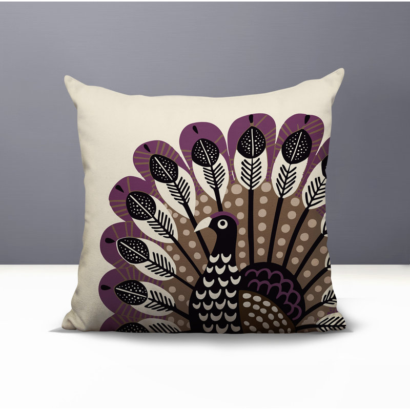 Oreiller carré réversible intérieur / extérieur Mota, Mauve, Carré 15 po