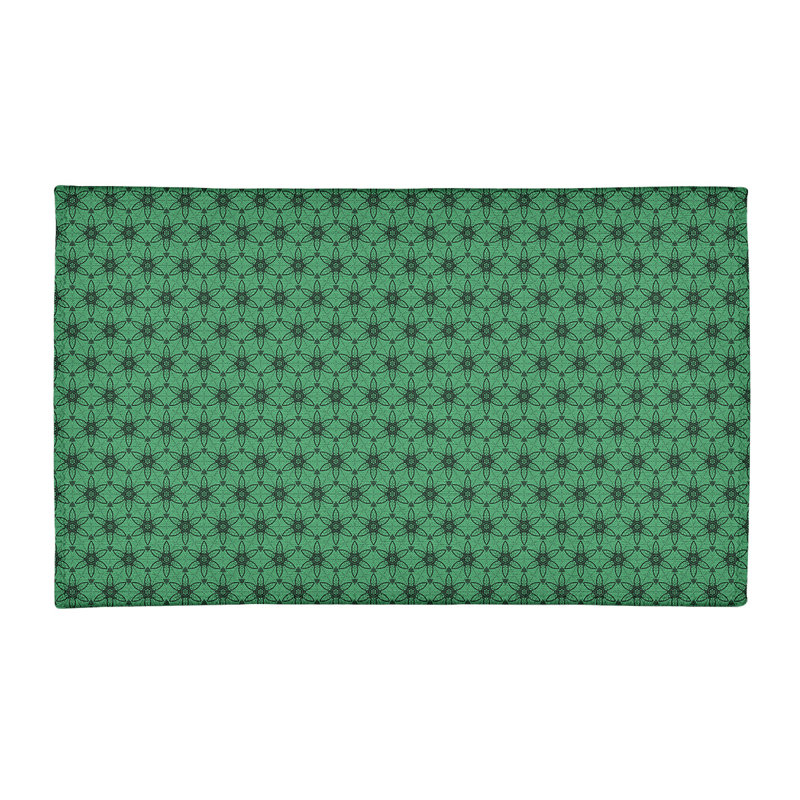 Tapis de zone verte cercles ornés, Rectangle 3 pi x 5 pi