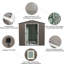 Remise extérieure en métal gris de 6 pi x 5 pi - construction en fer galvanisé pour plus de solidité, évents perforés, porte coulissante et cadenas, assemblage facile, durabilité des cadres en acier protégés, avec serrure,-118113155