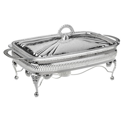 Queen Anne Rectangular Single Casserole with Lid/Warmer
